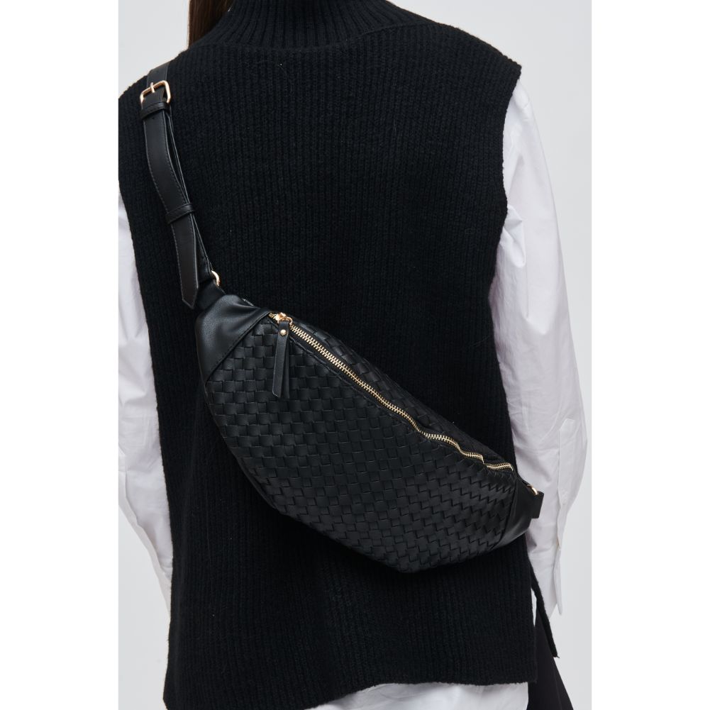 Woman wearing Black Urban Expressions Theos Belt Bag 840611107336 View 4 | Black