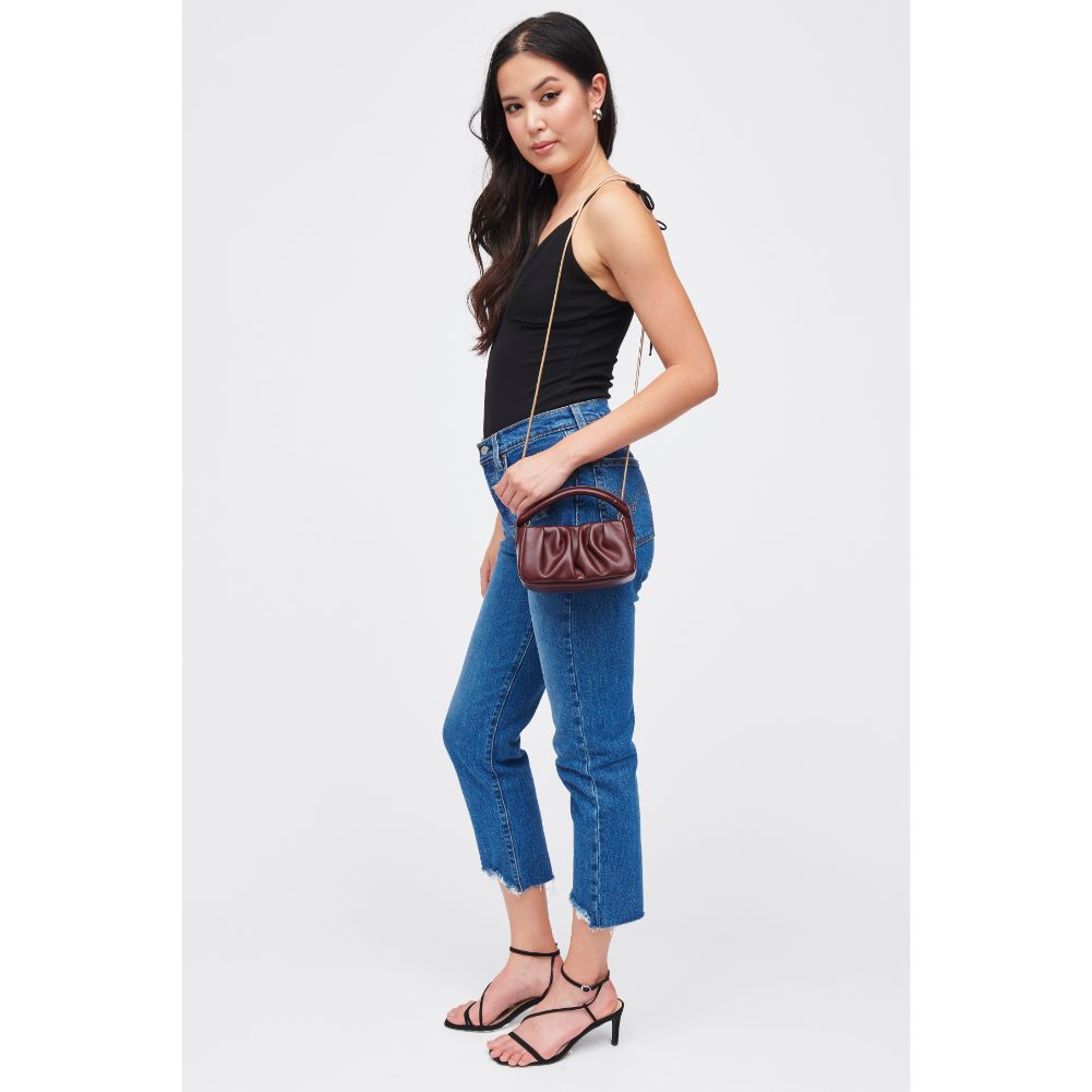 Woman wearing Bordeaux Urban Expressions Milo Mini Bag 818209010498 View 3 | Bordeaux