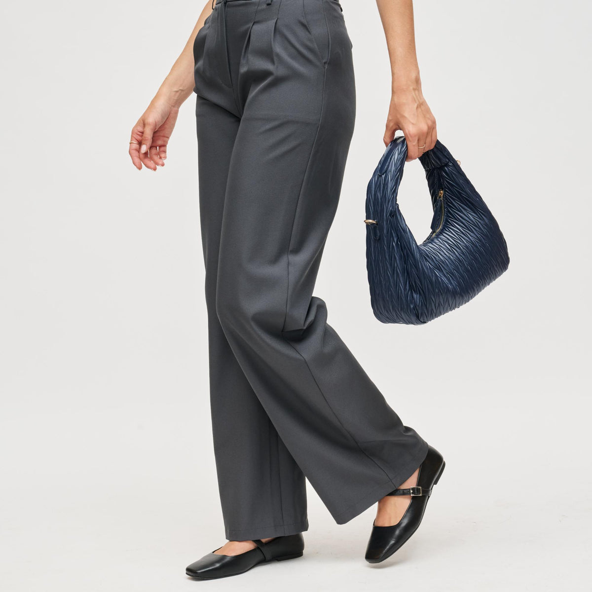 Woman wearing Midnight Urban Expressions Amara Crossbody 840611198846 View 3 | Midnight