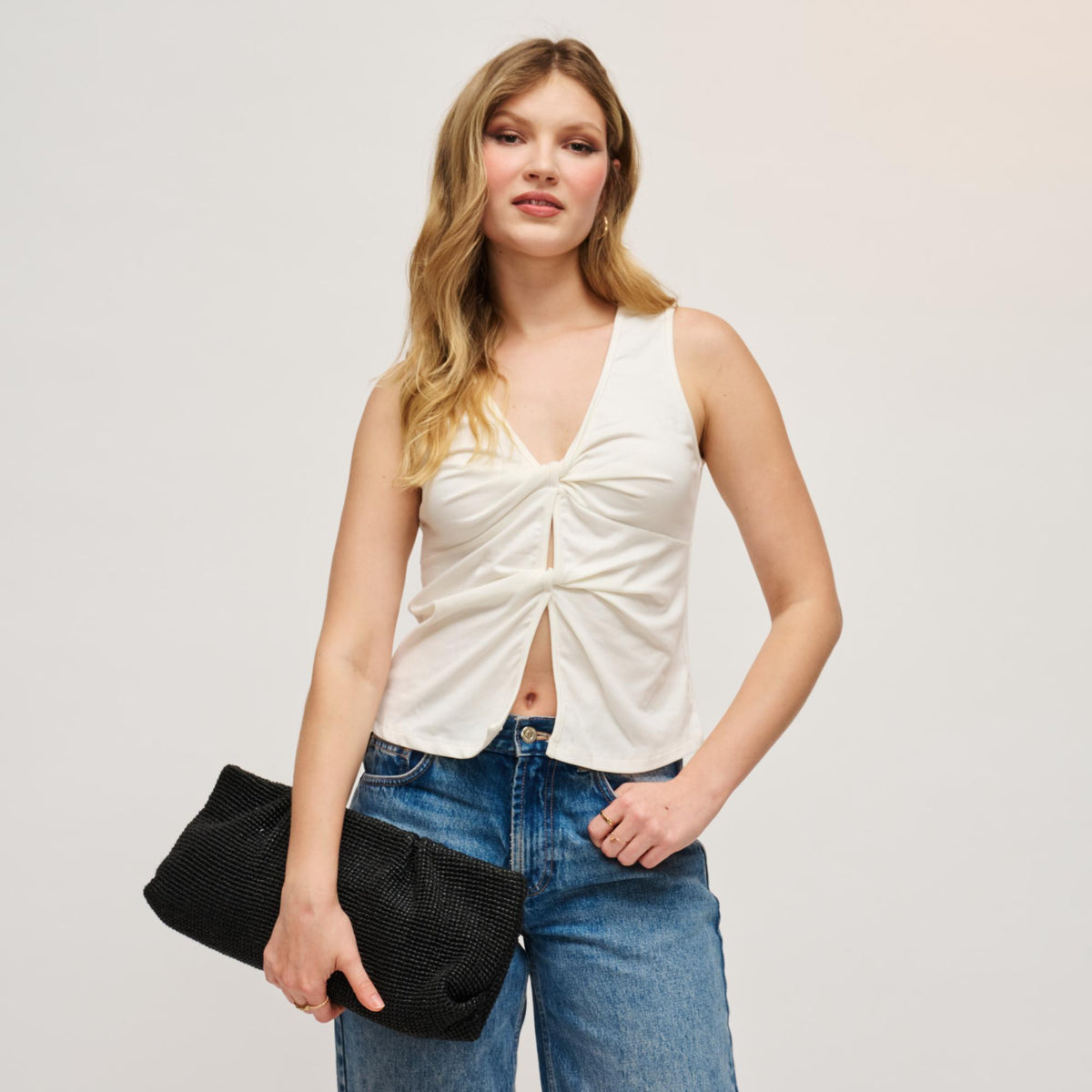 Woman wearing Black Urban Expressions Franny - Seasonal Clutch 840504208508 View 1 | Black