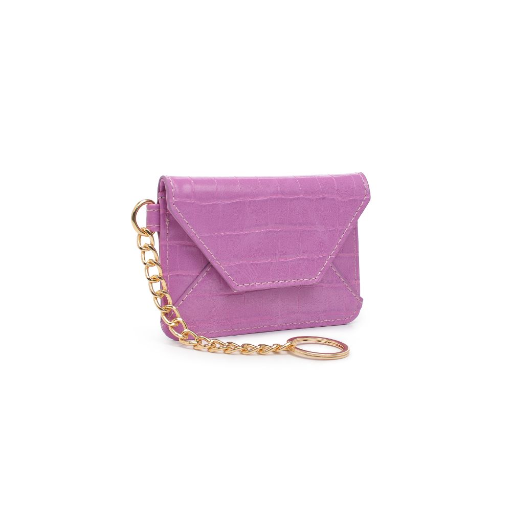 Woman wearing Lilac Urban Expressions Gia - Croco Card Holder 840611181800 View 6 | Lilac