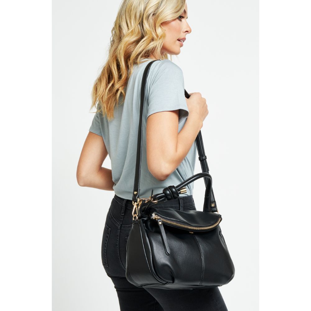 Woman wearing Black Urban Expressions Layla Messenger 840611179012 View 2 | Black