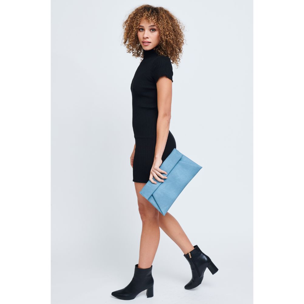 Woman wearing Denim Urban Expressions Emilia Clutch 840611181091 View 3 | Denim