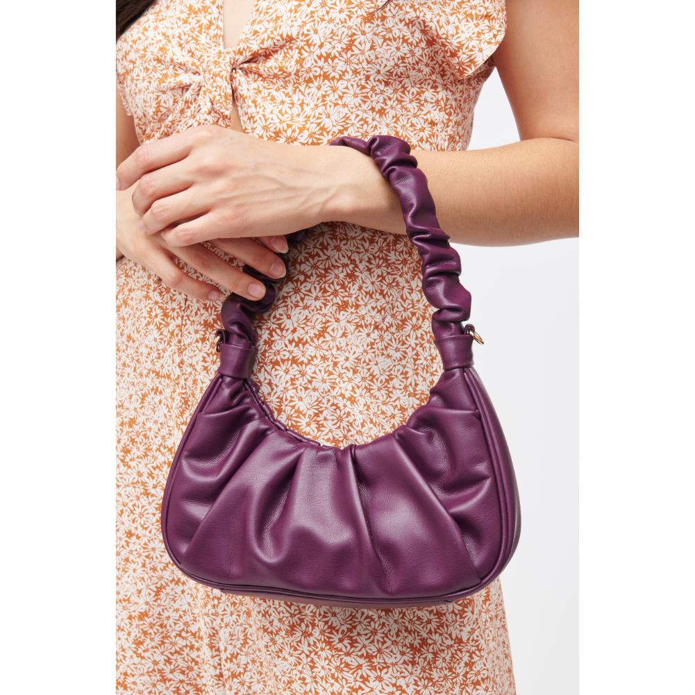 Woman wearing Eggplant Urban Expressions Oliveta Shoulder Bag 840611183156 View 1 | Eggplant