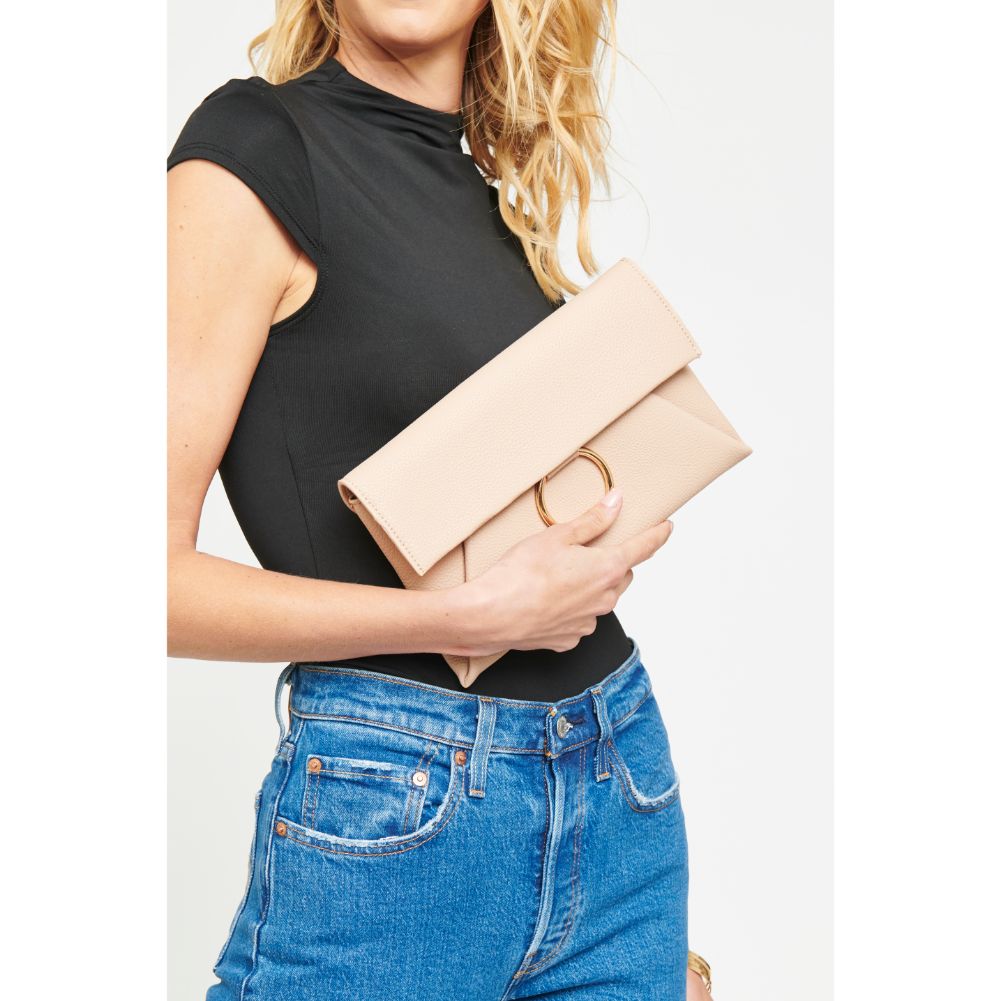 Woman wearing Nude Urban Expressions Alyssa Clutch 840611147318 View 2 | Nude