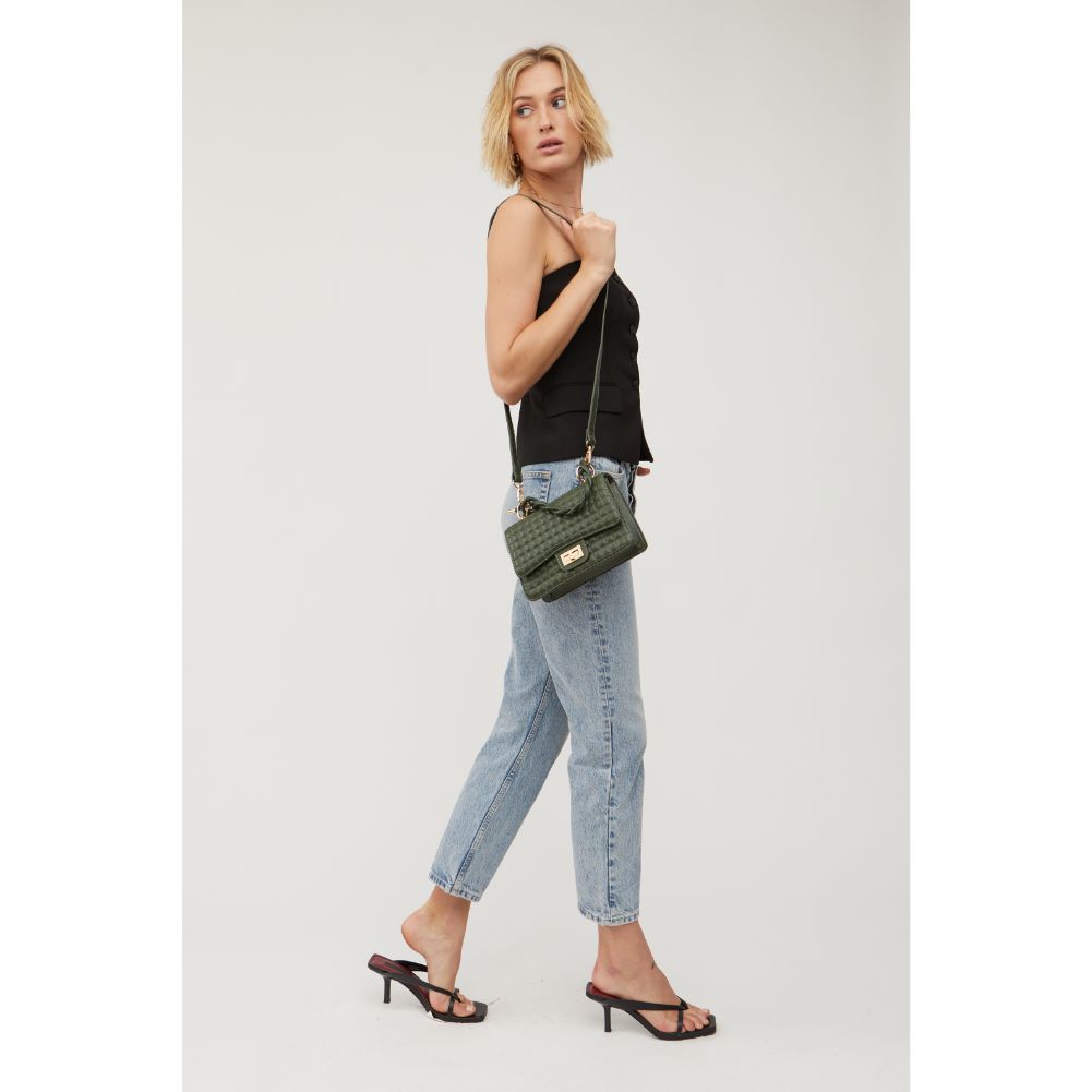 Woman wearing Hunter Green Urban Expressions Zoe Crossbody 840611115416 View 2 | Hunter Green