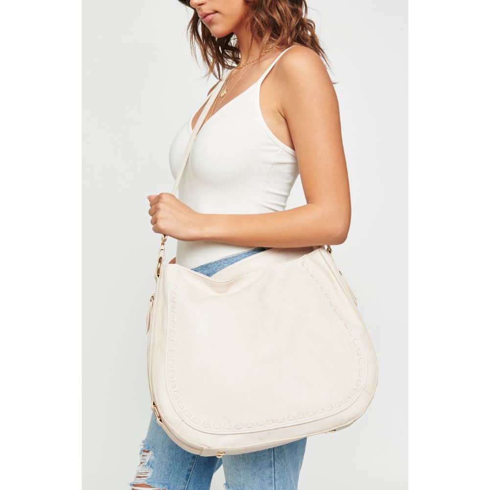 Woman wearing Ivory Urban Expressions Kailey Hobo NA-840611160256 View 3 | Ivory