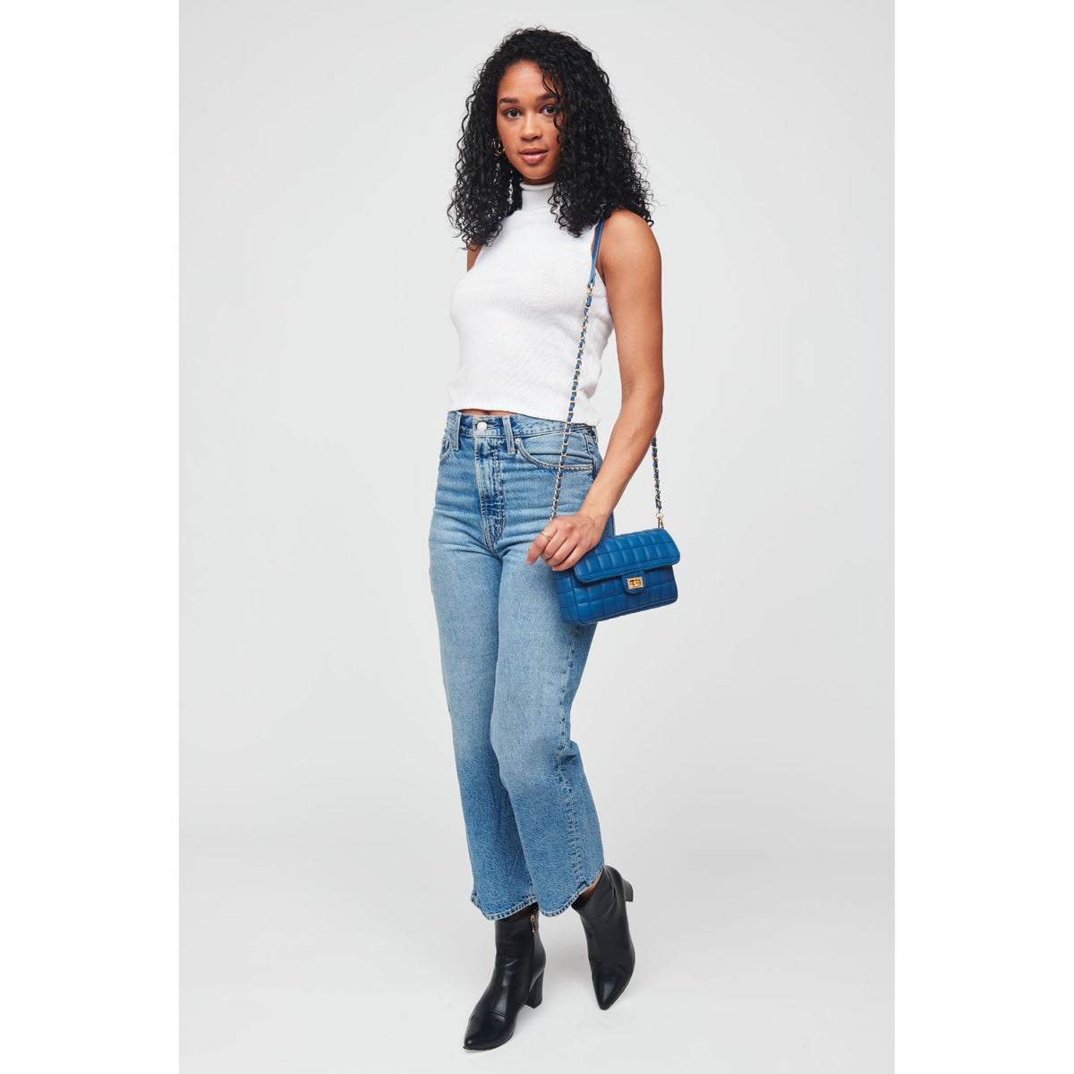 Woman wearing Denim Urban Expressions Darcie Crossbody 818209012034 View 3 | Denim