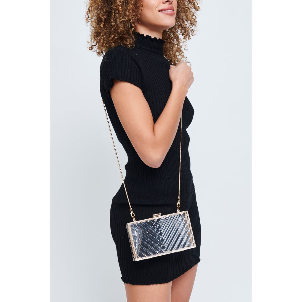 Woman wearing Clear Urban Expressions Iggy Evening Bag 840611177490 View 1 | Clear