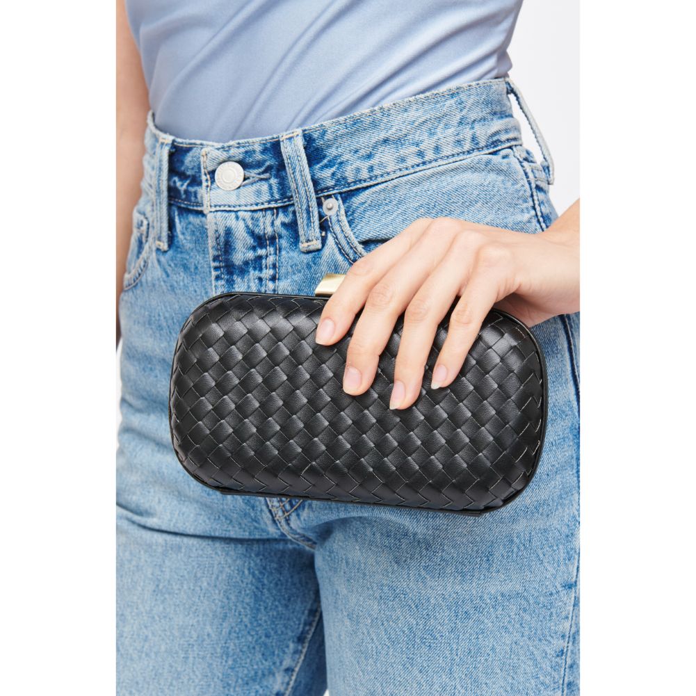 Woman wearing Black Urban Expressions Chrome Evening Bag 840611183408 View 2 | Black