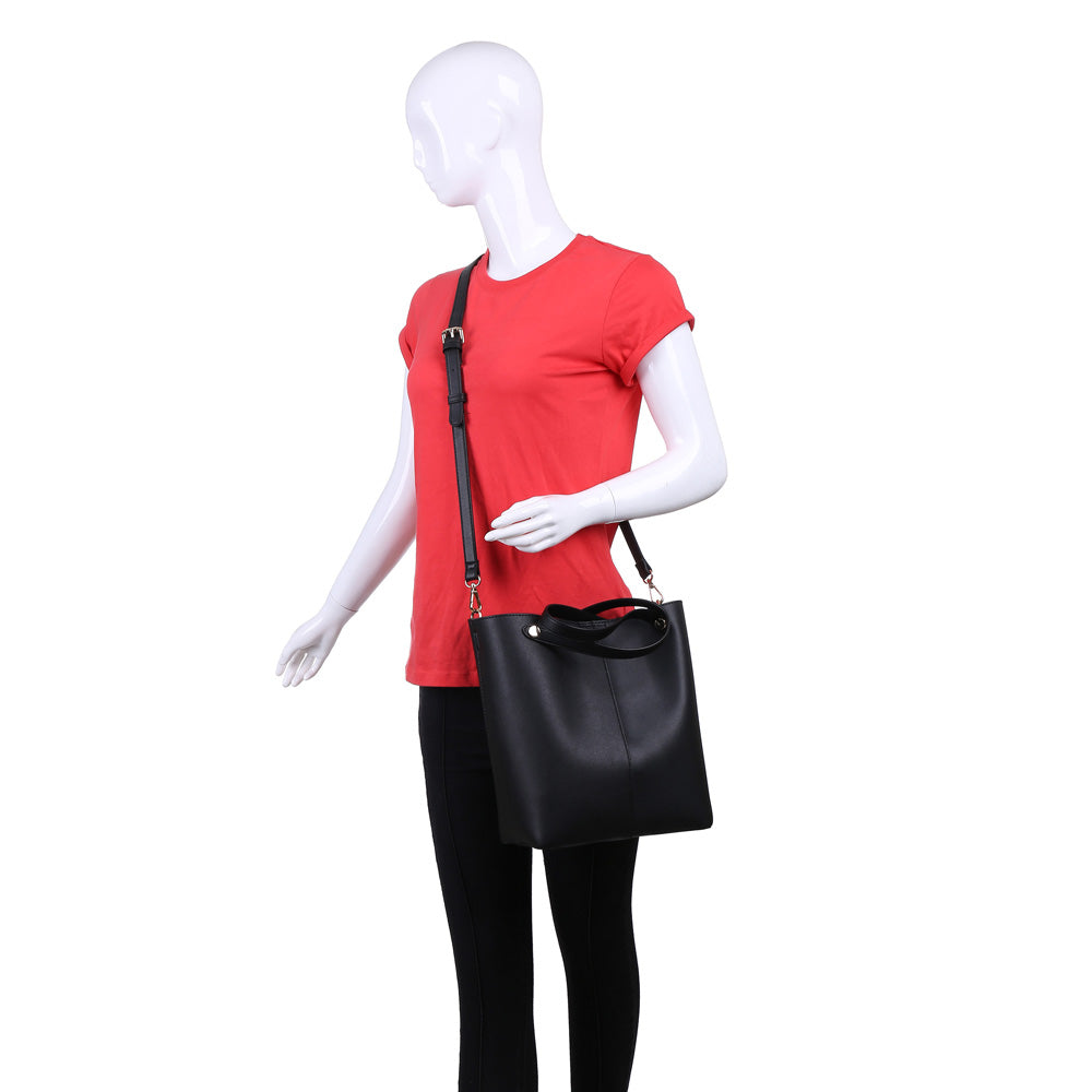 Woman wearing Black Urban Expressions Carolina Tote NA-840611161673 View 1 | Black