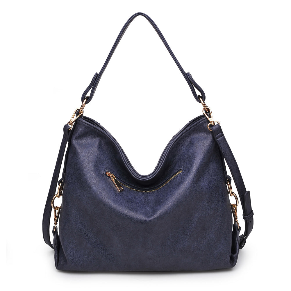 Product Image of Urban Expressions Jessica Pebble Satchel NA-840611155214 View 3 | Navy