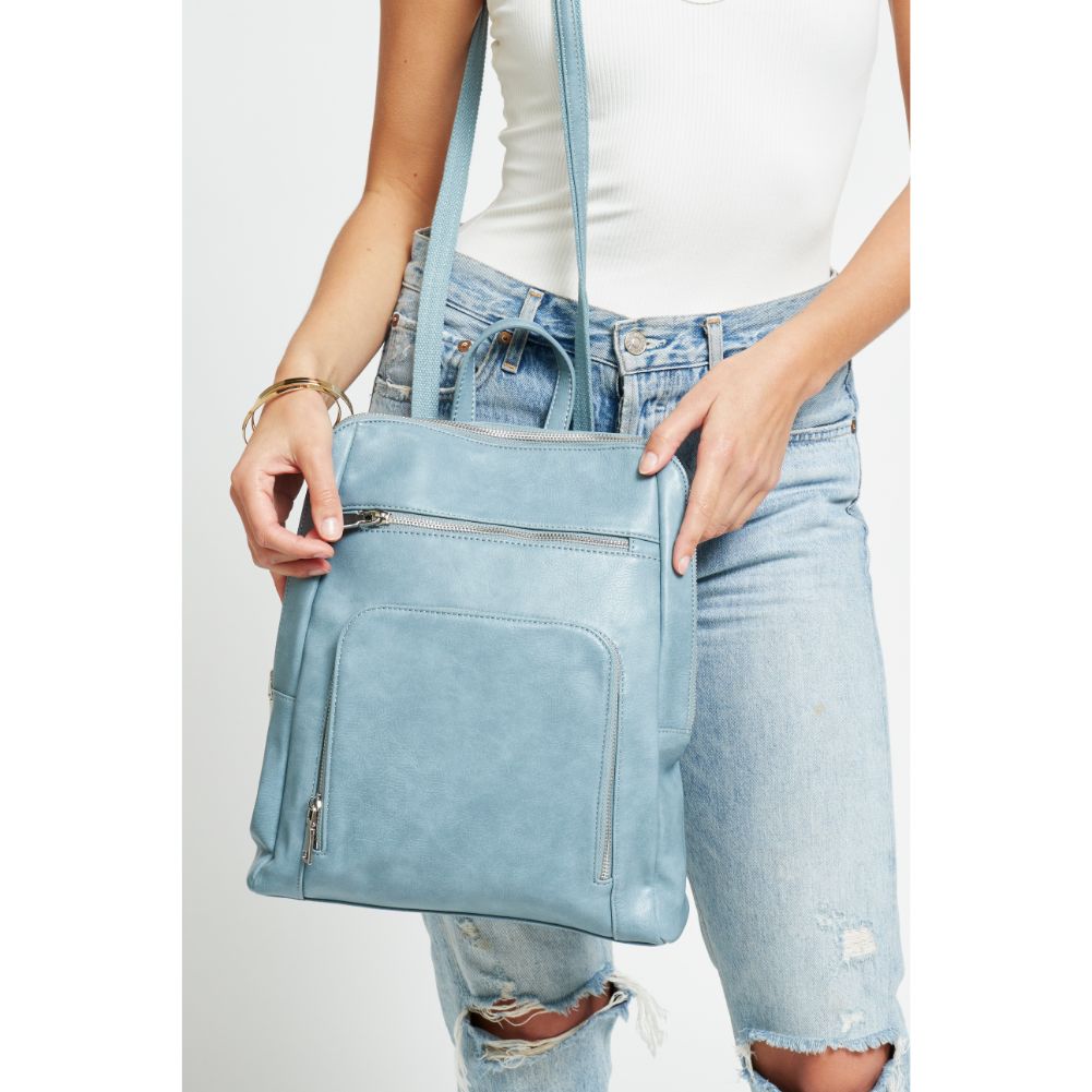 Woman wearing Blue Urban Expressions Gramercy Backpack 840611178695 View 3 | Blue