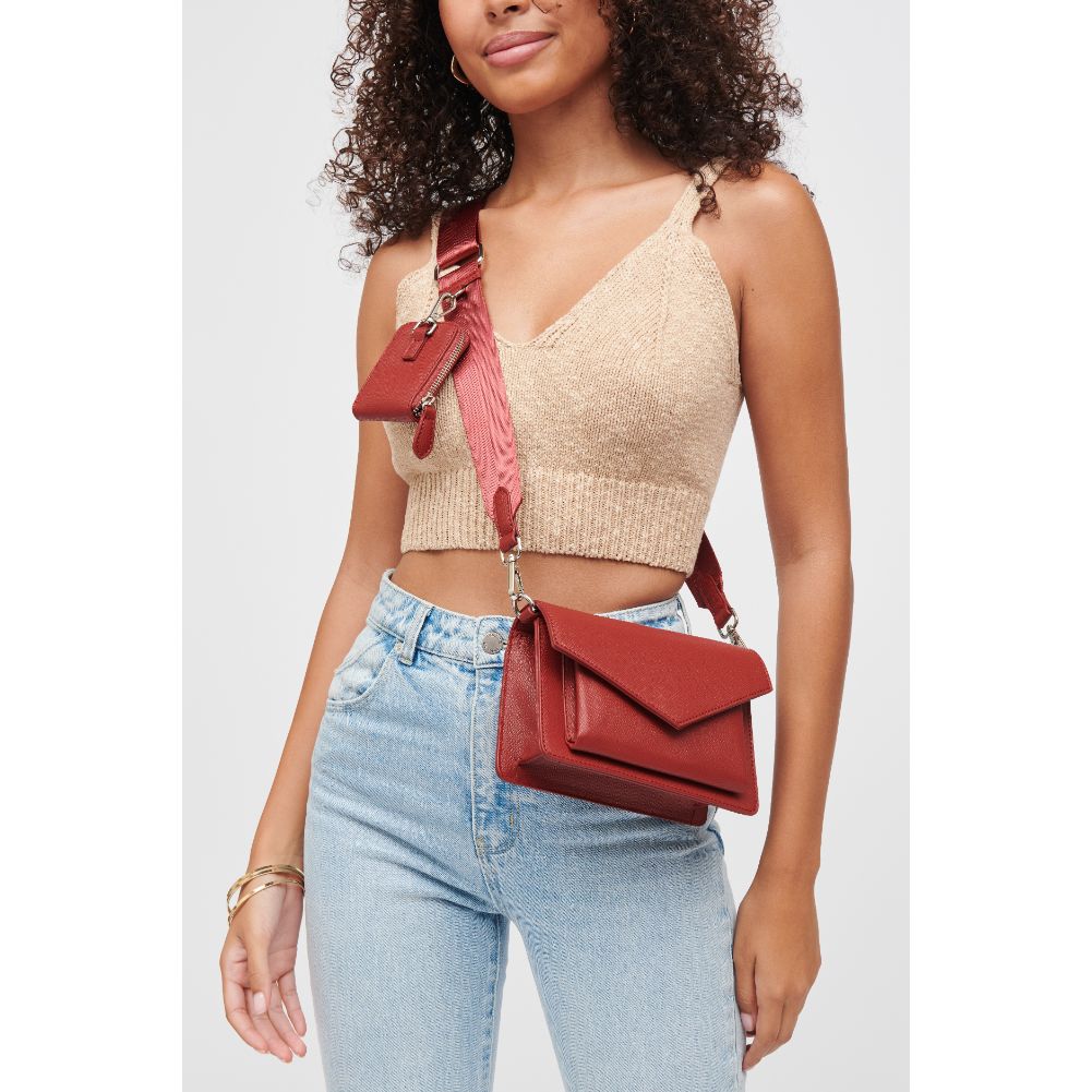 Woman wearing Red Urban Expressions Fannie Crossbody 840611185426 View 1 | Red