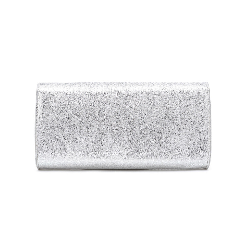Product Image of Urban Expressions Electra Metallic Clutch NA-840611145727 View 3 | Silver