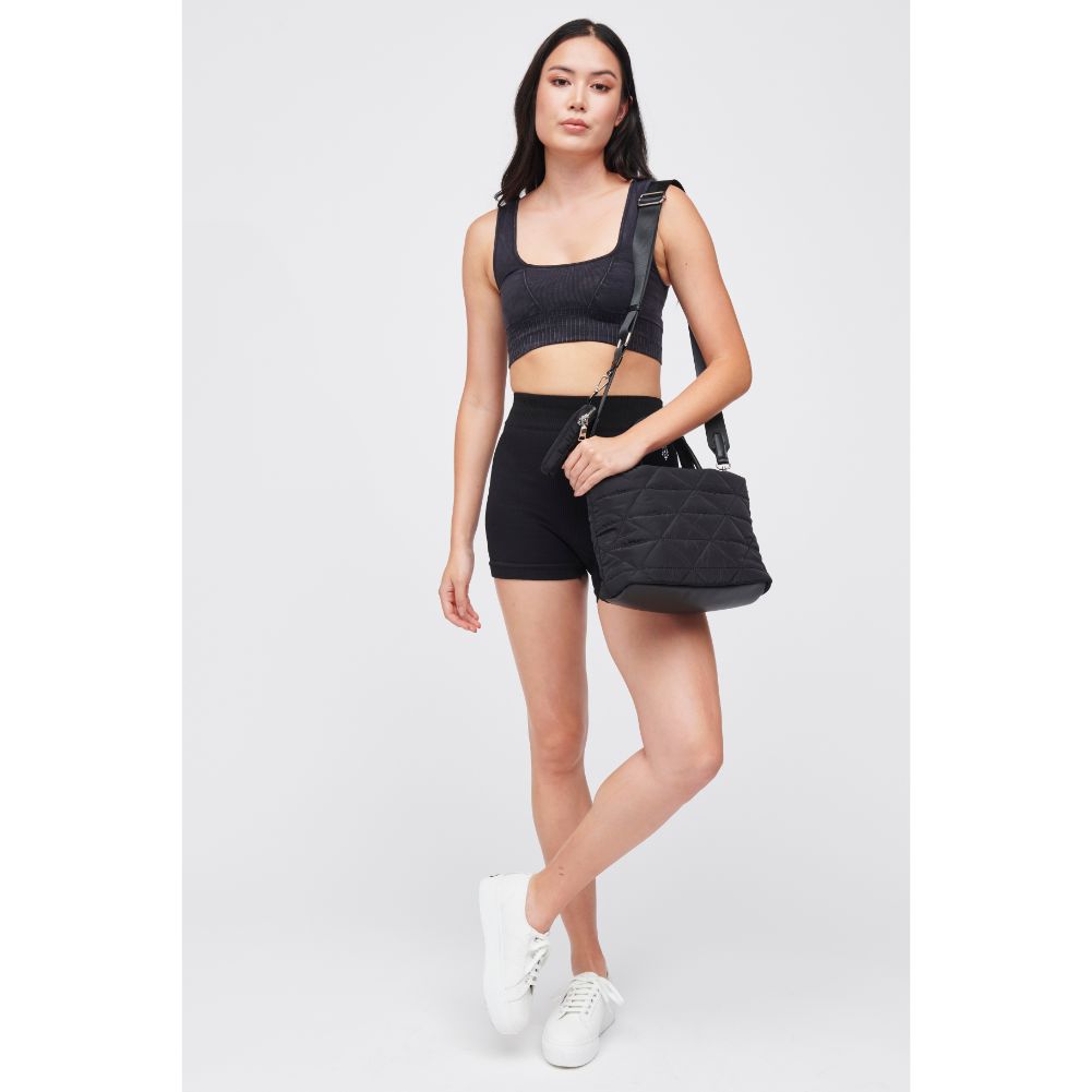 Woman wearing Black Urban Expressions Reid Tote 840611184283 View 3 | Black