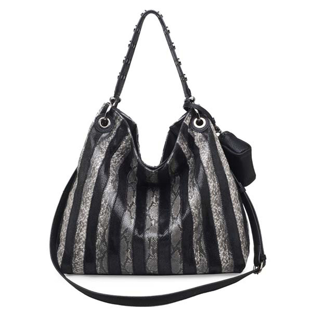 Product Image of Urban Expressions Amara Snake Hobo NA-840611120199 View 3 | Black White