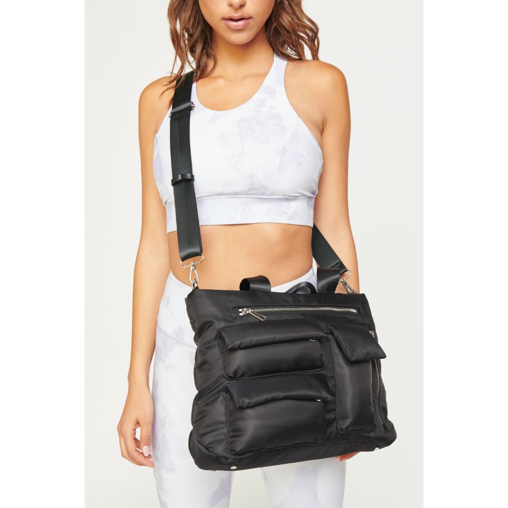 Woman wearing Black Urban Expressions Aria Messenger 840611182050 View 1 | Black