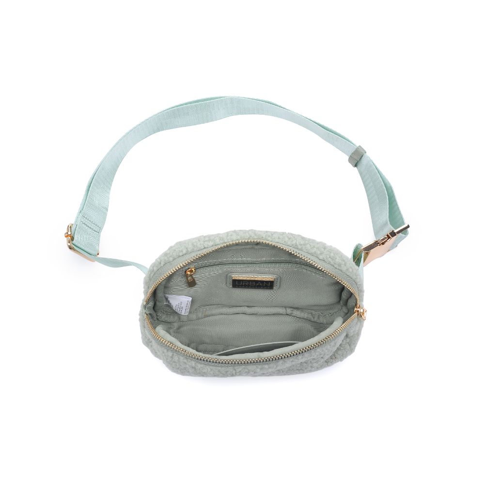 Woman wearing Sage Urban Expressions Santi Belt Bag 840611190468 View 9 | Sage