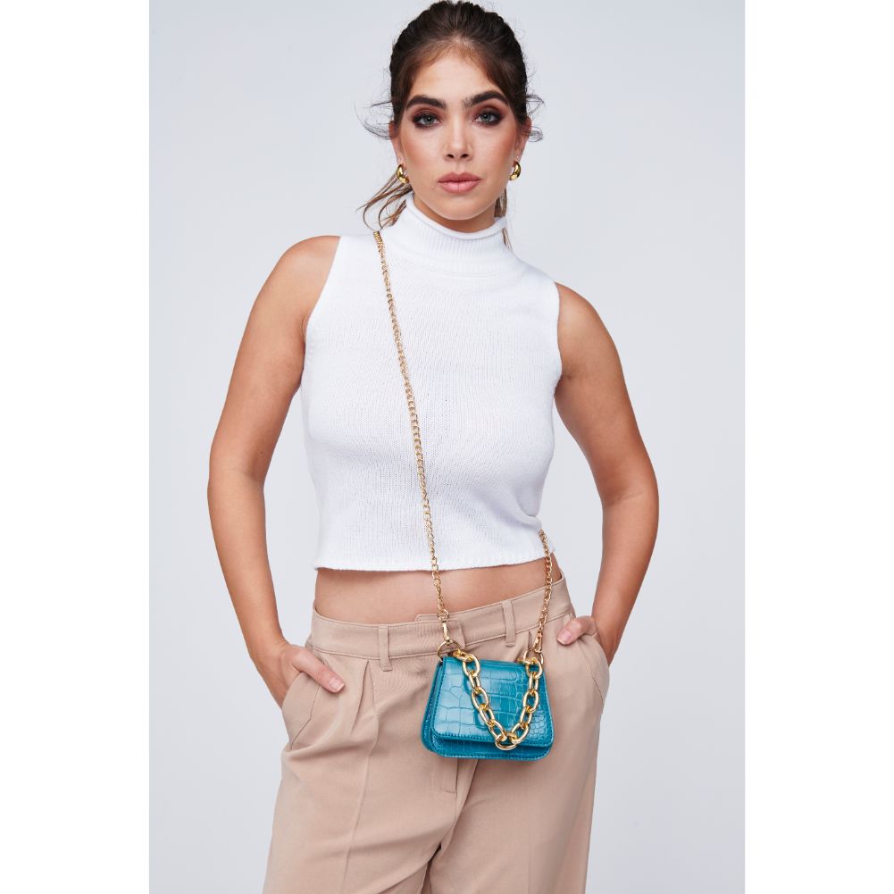 Woman wearing Denim Urban Expressions Alesha Mini Bag 818209011167 View 2 | Denim