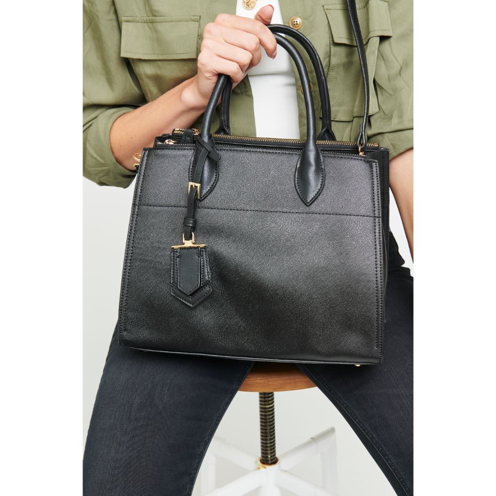 Woman wearing Black Urban Expressions Cooper Satchel NA-840611153548 View 4 | Black