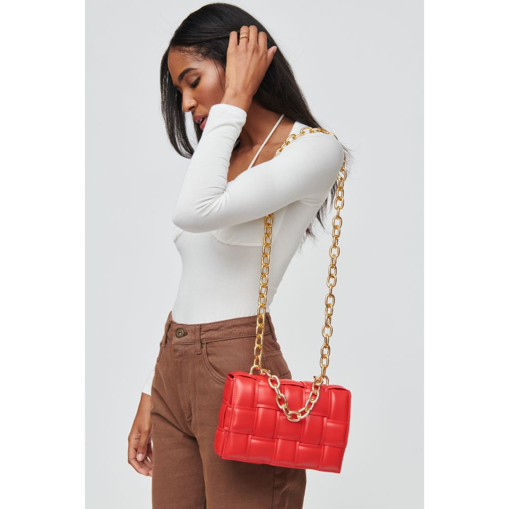 Woman wearing Red Urban Expressions Ines Crossbody 840611100481 View 1 | Red