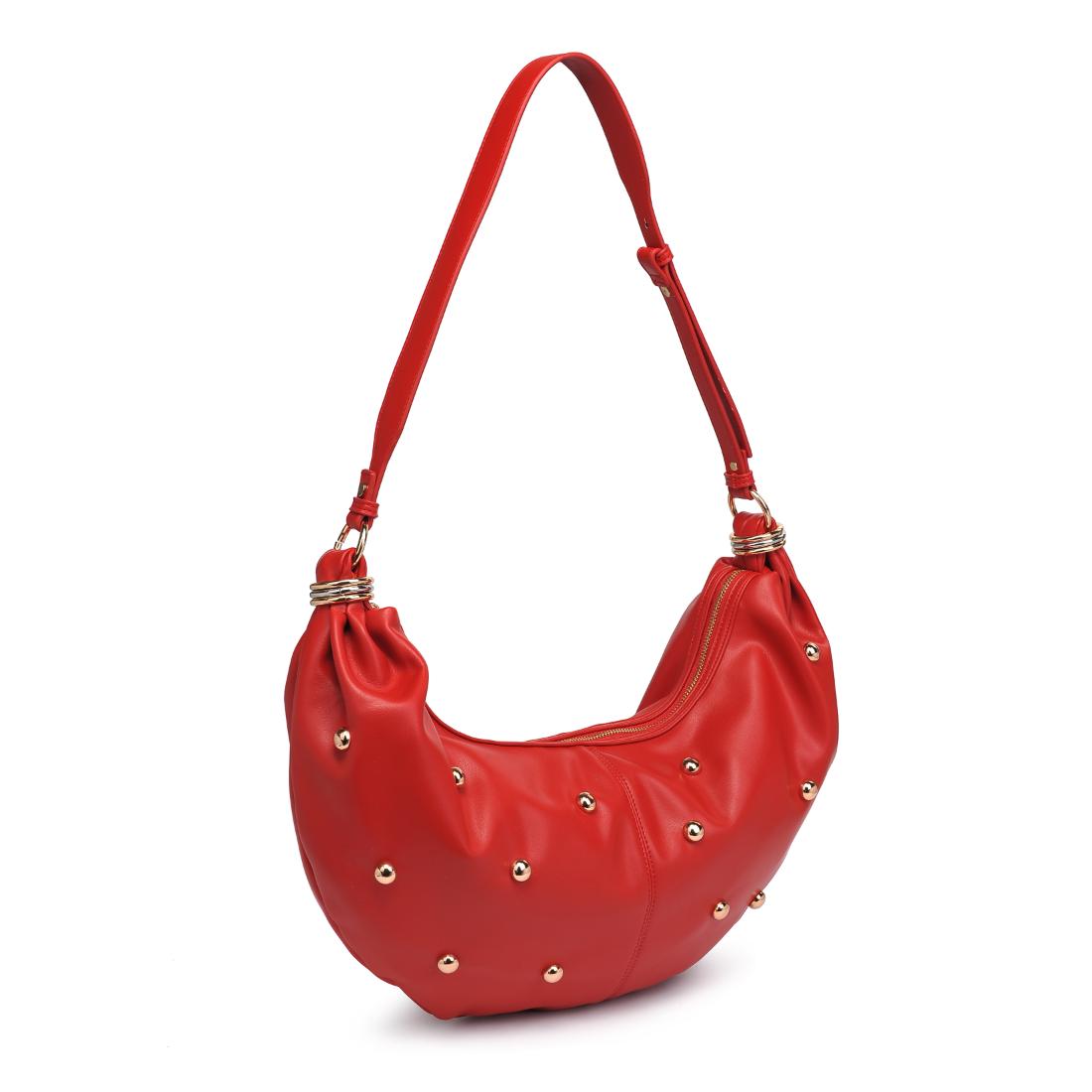 Woman wearing Red Urban Expressions Bianca Hobo 840611151155 View 6 | Red