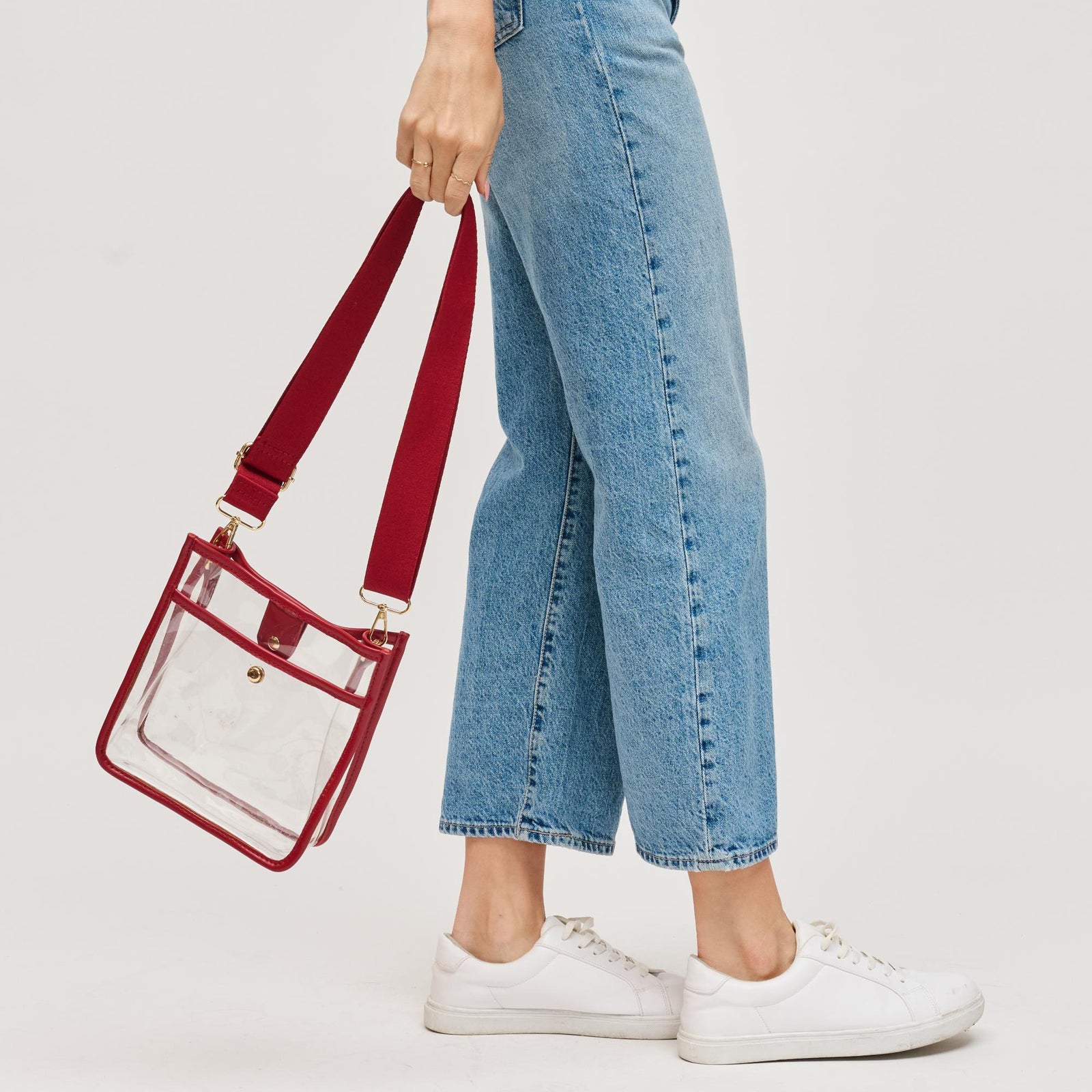 Woman wearing Black Urban Expressions Beckham - Clear Crossbody 840504201394 View 1 | Black