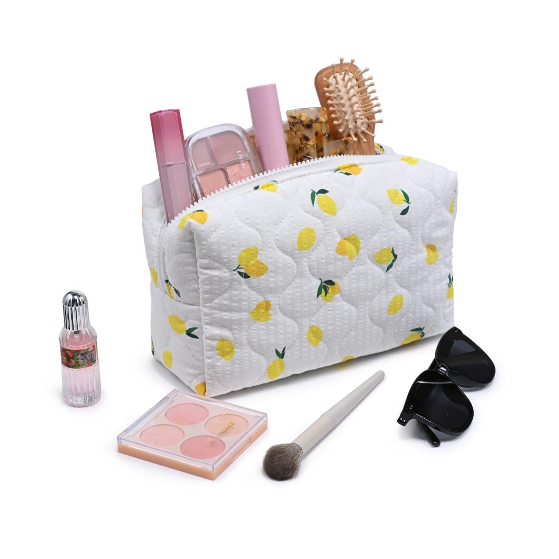 Woman wearing Ivory Lemon Urban Essentials Limonata Cosmetic & Travel Organizer Pouch 840504209215 View 2 | Ivory Lemon