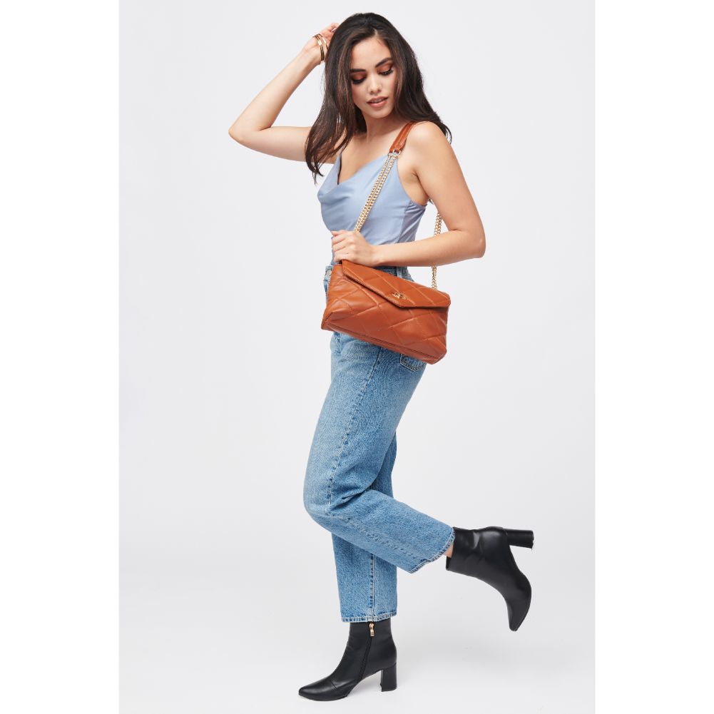 Woman wearing Tan Urban Expressions Felicity Crossbody 840611182760 View 4 | Tan
