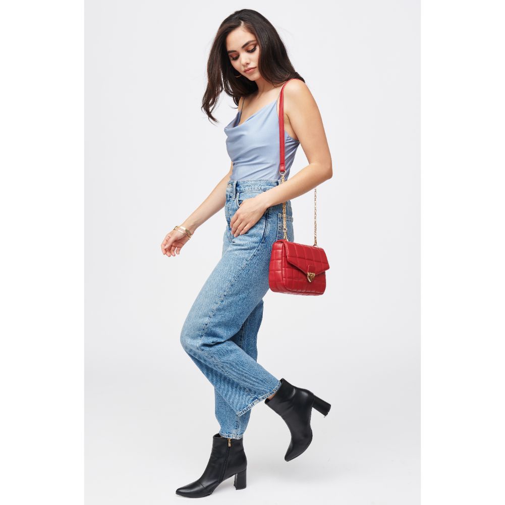 Woman wearing Red Urban Expressions Patsy Crossbody 840611184535 View 3 | Red