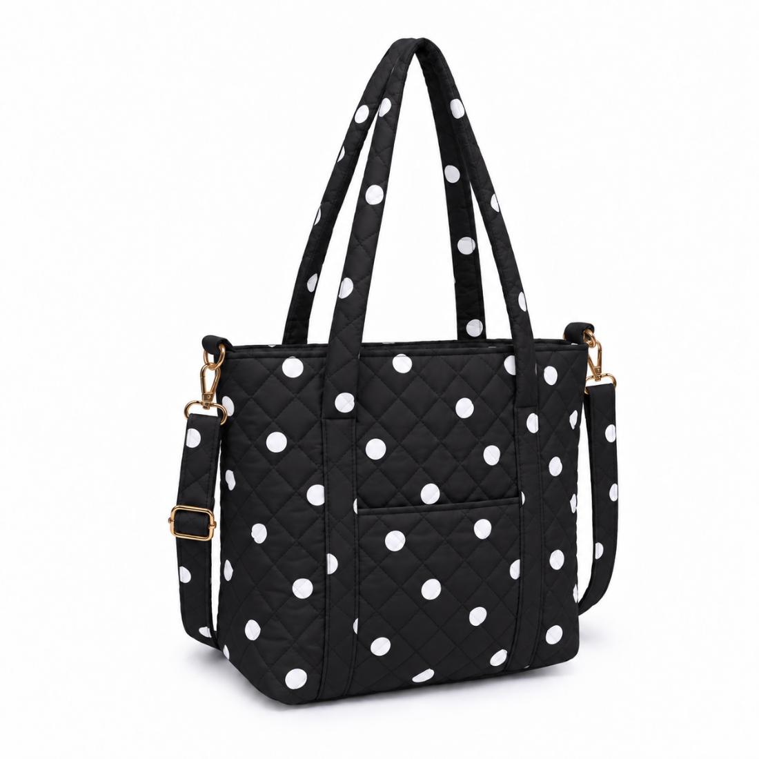 Urban Essentials Dottie - Mini Tote Crossbody 840504216817 View 1 | Black White Dots