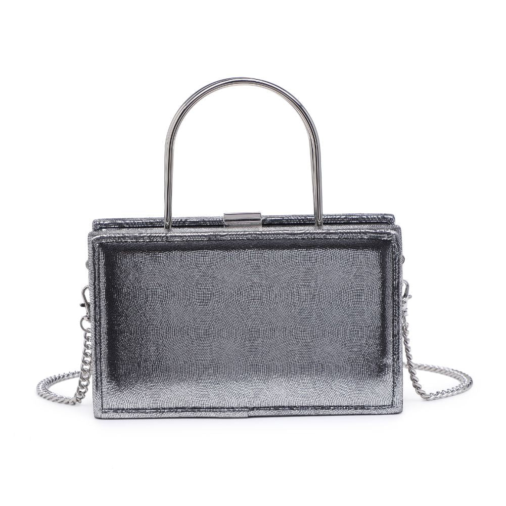 Woman wearing Pewter Urban Expressions Charlie Evening Bag 840611115201 View 7 | Pewter