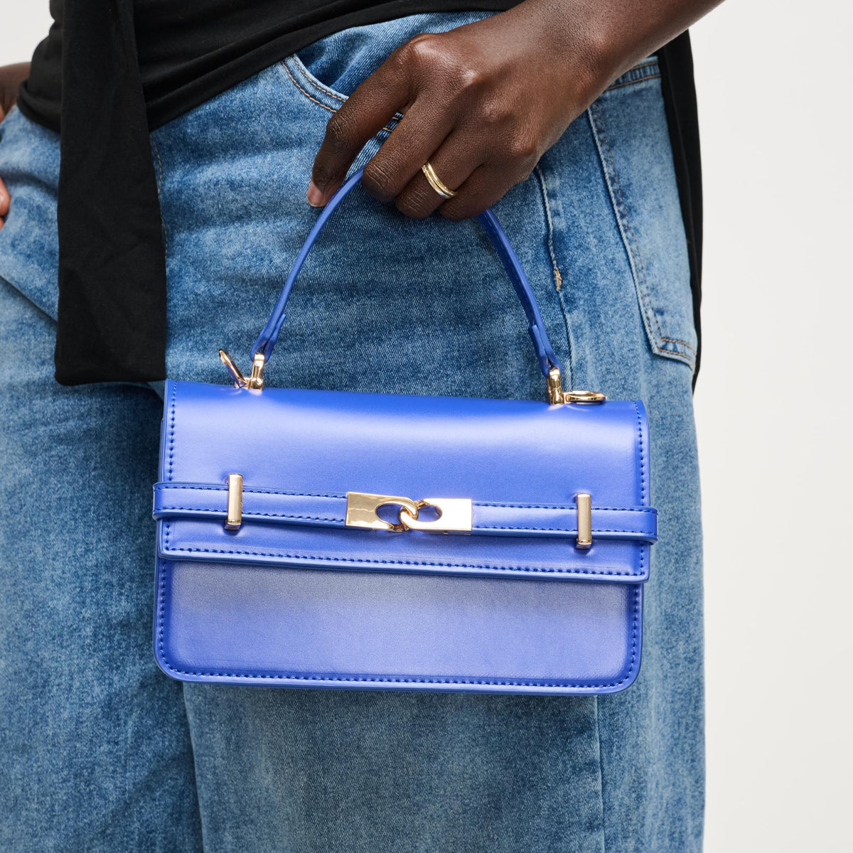 Woman wearing Electric Blue Urban Expressions Lily Crossbody 840504205828 View 4 | Electric Blue