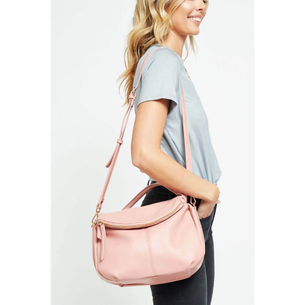 Woman wearing Rosewood Urban Expressions Layla Messenger 840611179029 View 2 | Rosewood