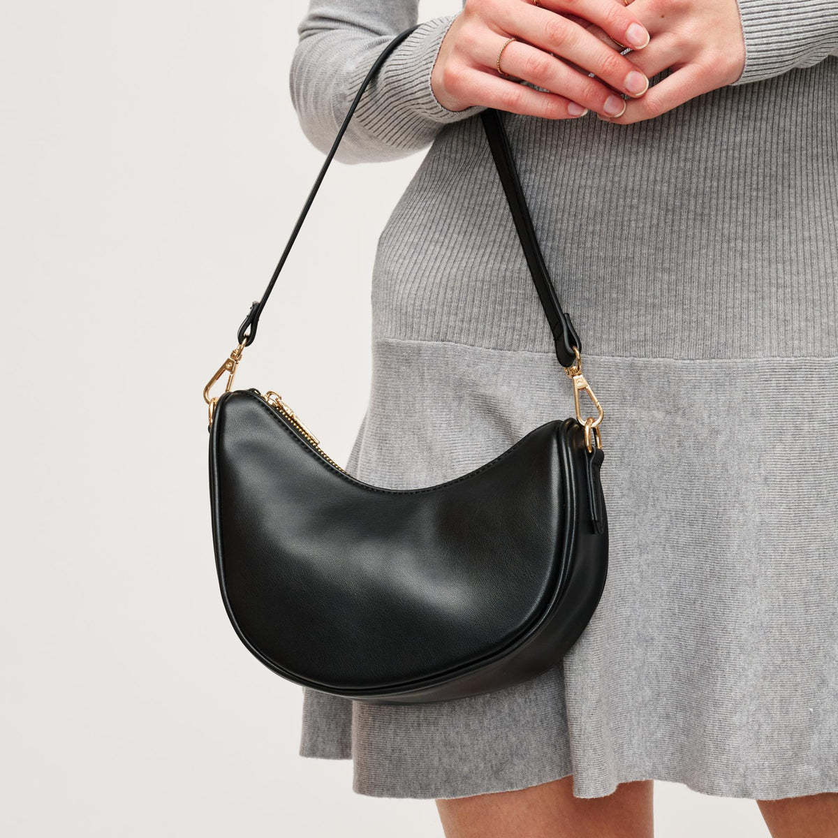 Woman wearing Black Urban Expressions Mila Crossbody 840611154293 View 4 | Black