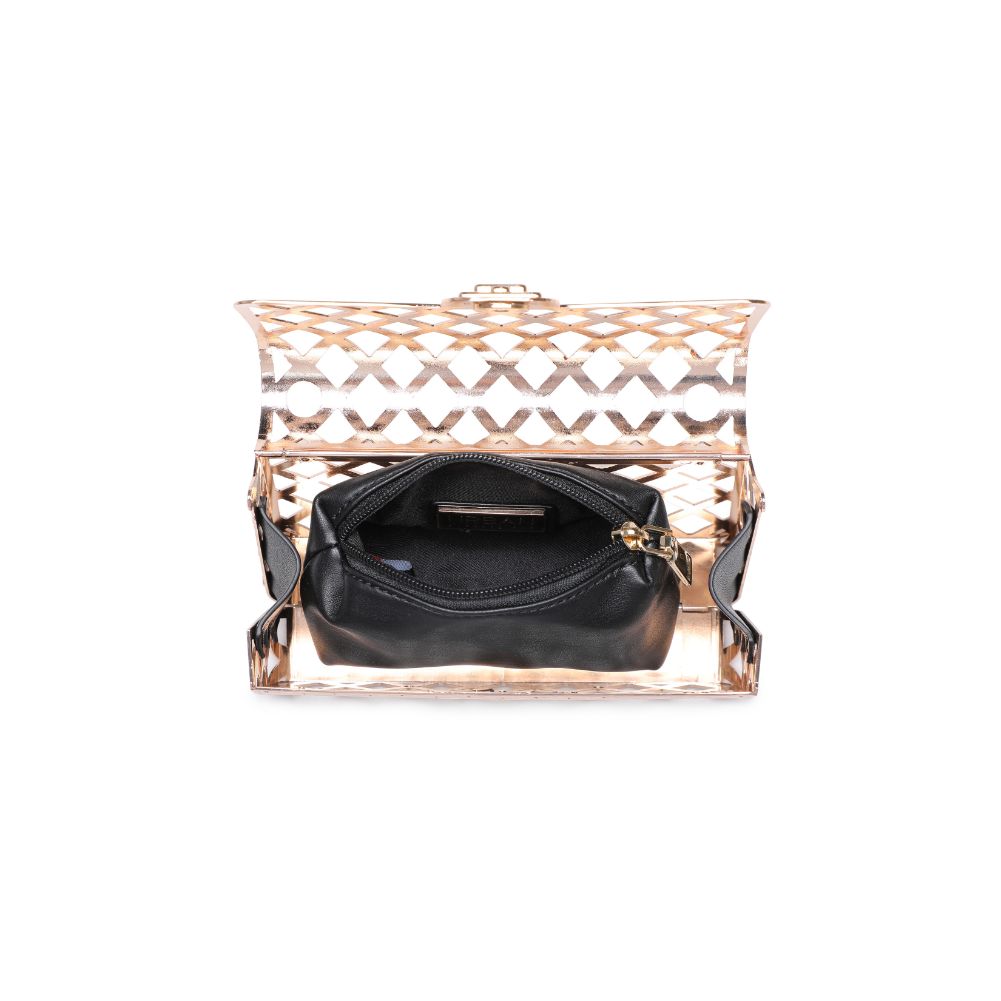 Woman wearing Gold Urban Expressions Georgina Evening Bag 840611114587 View 9 | Gold