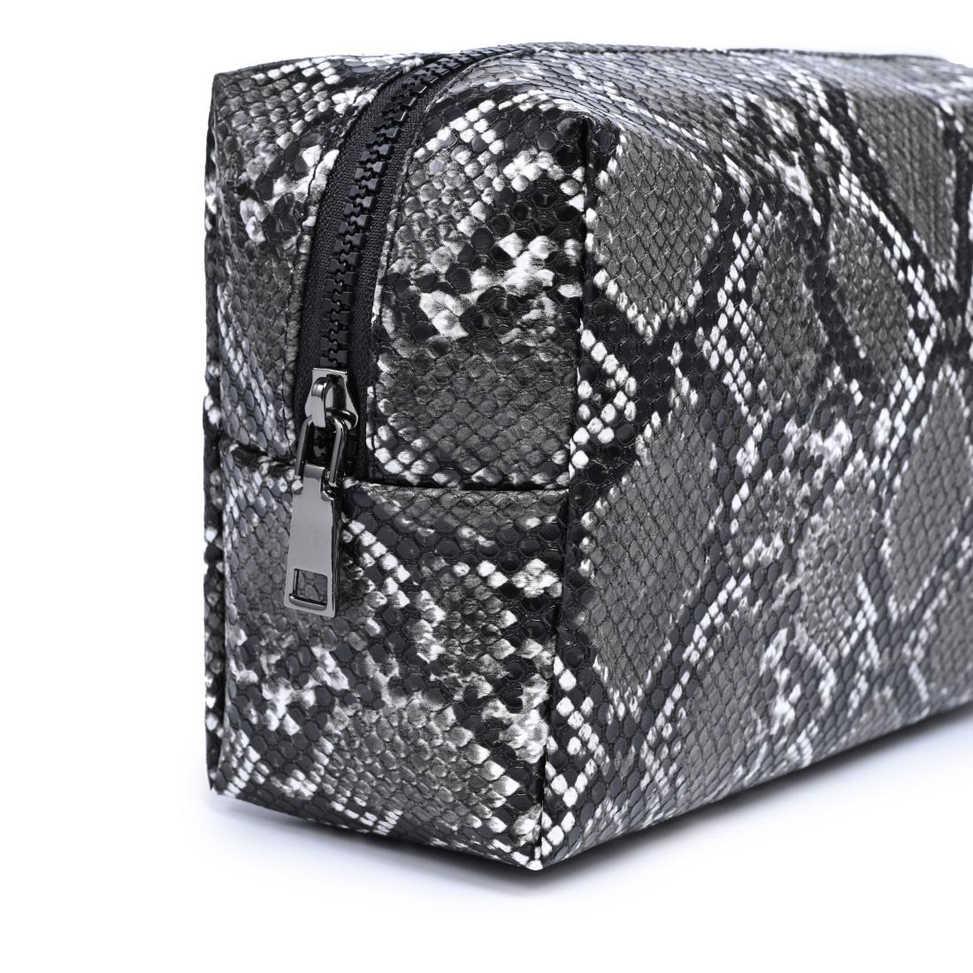 Urban Essentials Snake Charmer Cosmetic & Travel Organizer Pouch 840504210044 View 8 | Black White