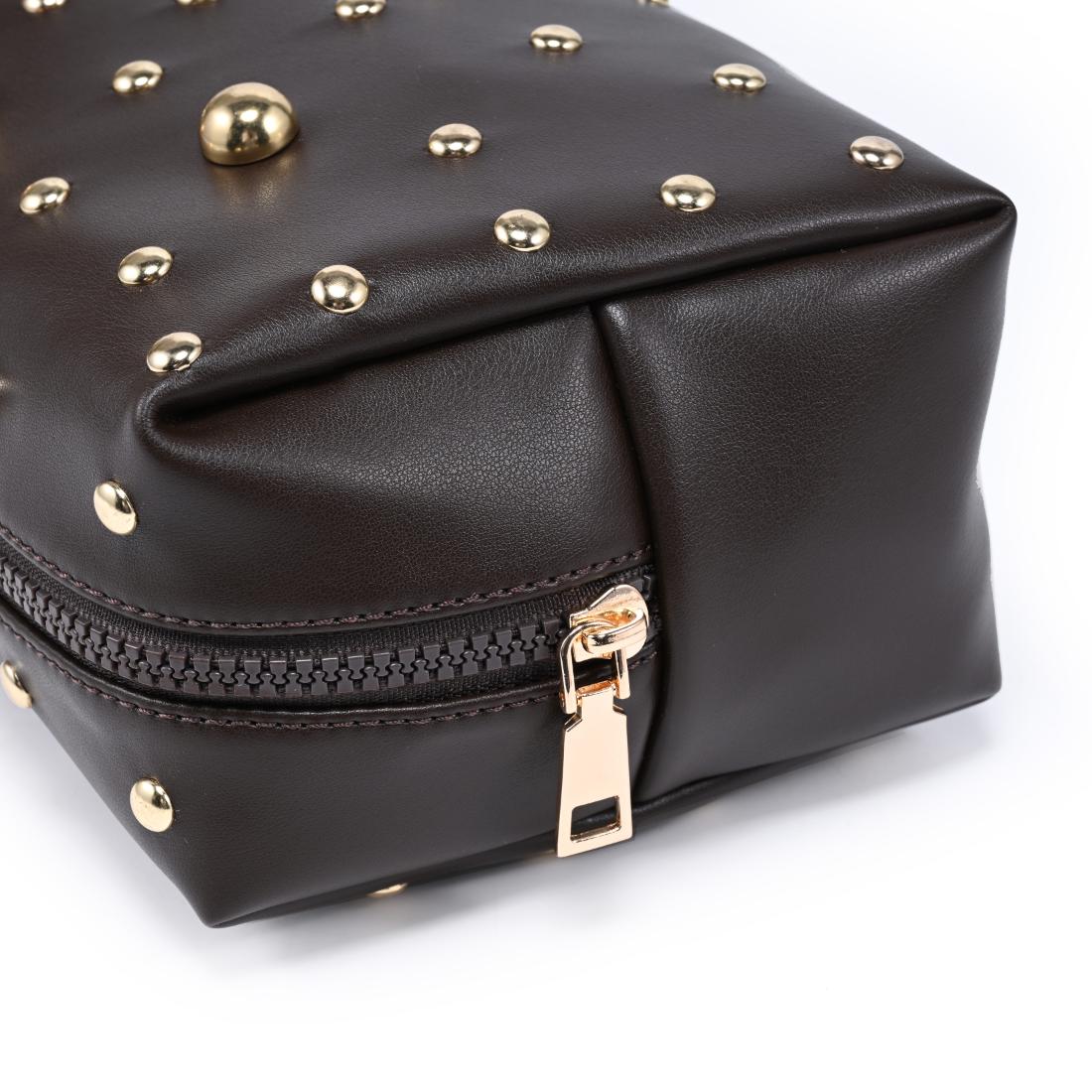 Urban Essentials Stud Society Cosmetic & Travel Organizer Pouch 840504210518 View 8 | Espresso