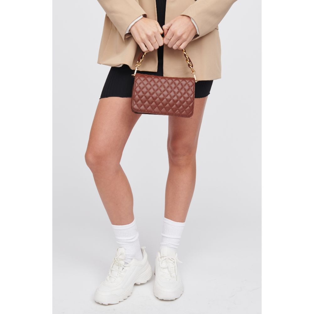 Woman wearing Chocolate Urban Expressions Karolina Crossbody 818209013437 View 2 | Chocolate