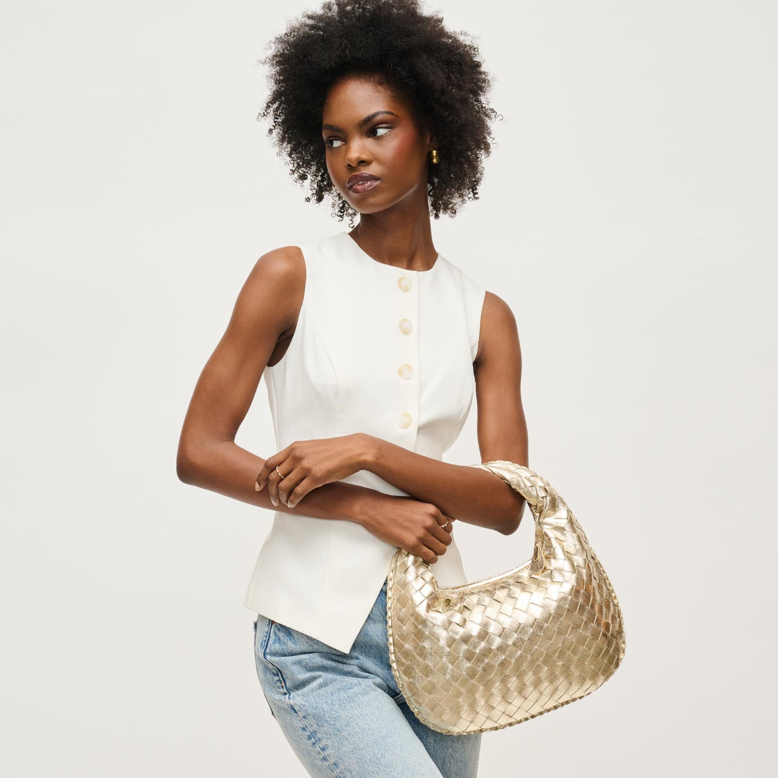 Woman wearing Black Urban Expressions Wendy Hobo 840611150349 View 1 | Black