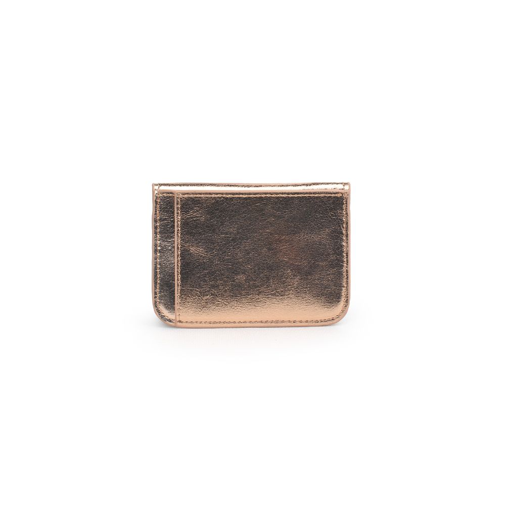 Woman wearing Rose Gold Urban Expressions Fifi Metallic Card Holder 840611119438 View 7 | Rose Gold
