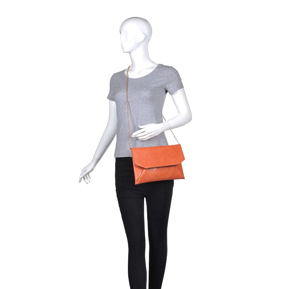 Product Image of Urban Expressions Lena Lizard Clutch 840611169358 View 5 | Persimmon