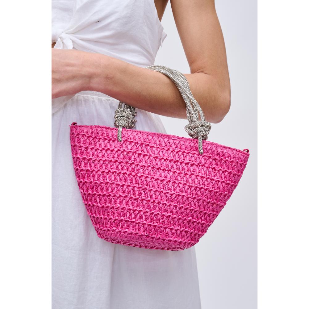 Woman wearing Hot Pink Urban Expressions Gaia Tote 840611123947 View 1 | Hot Pink