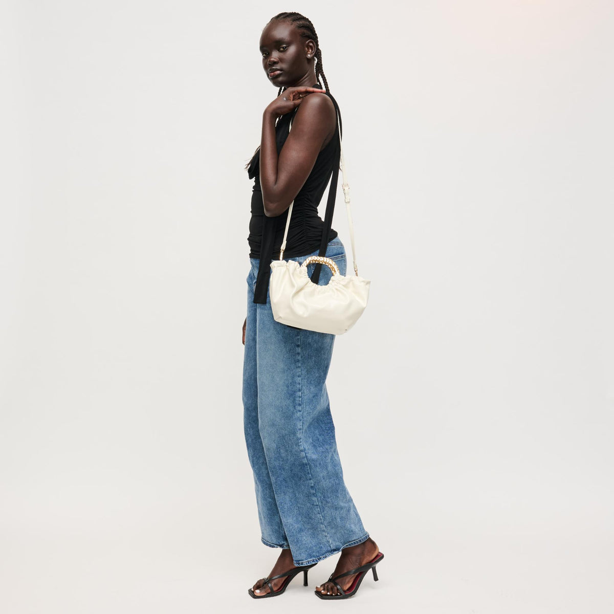 Woman wearing Bone Urban Expressions Myles Crossbody 840504204722 View 3 | Bone