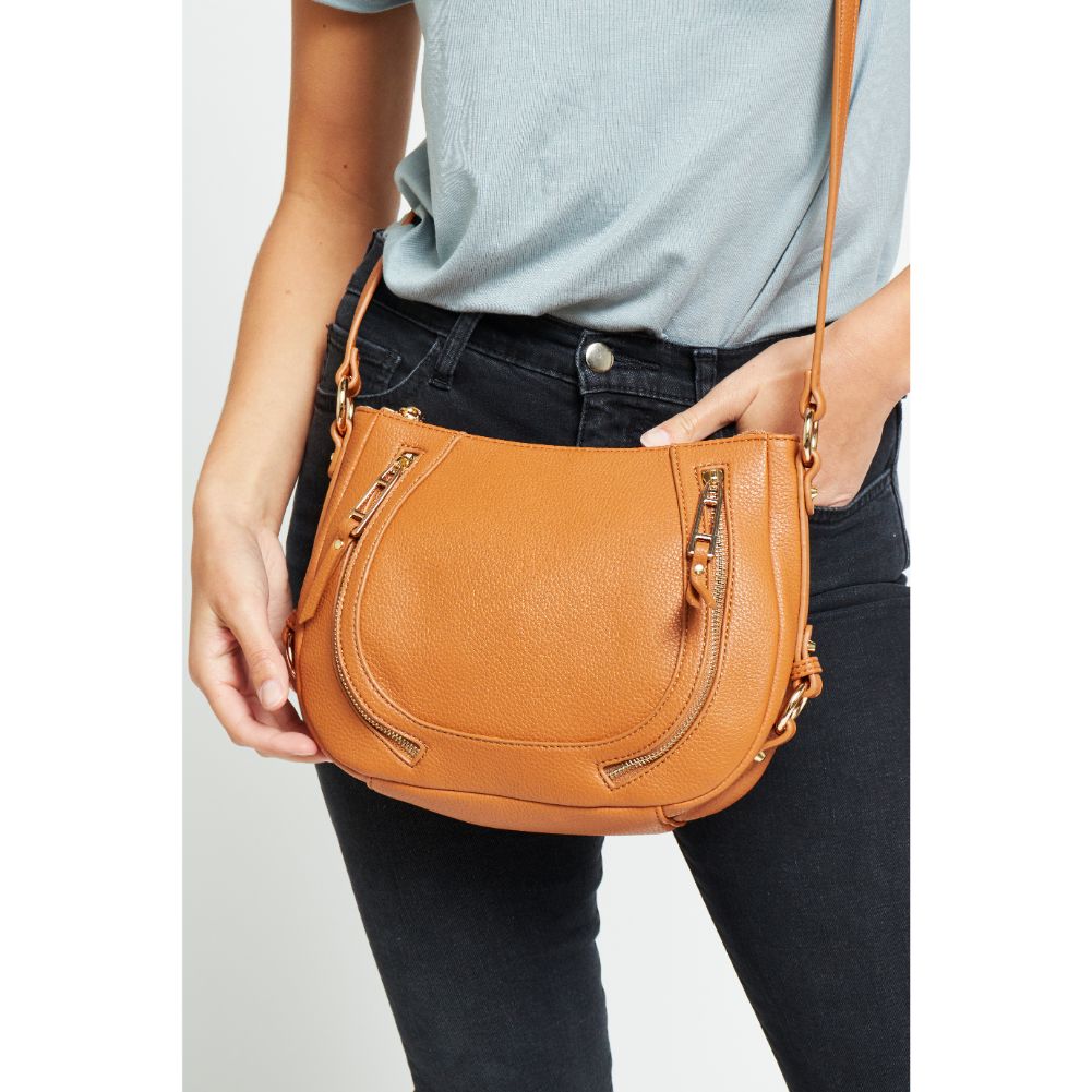 Woman wearing Tan Urban Expressions Sadie Crossbody 840611177131 View 4 | Tan