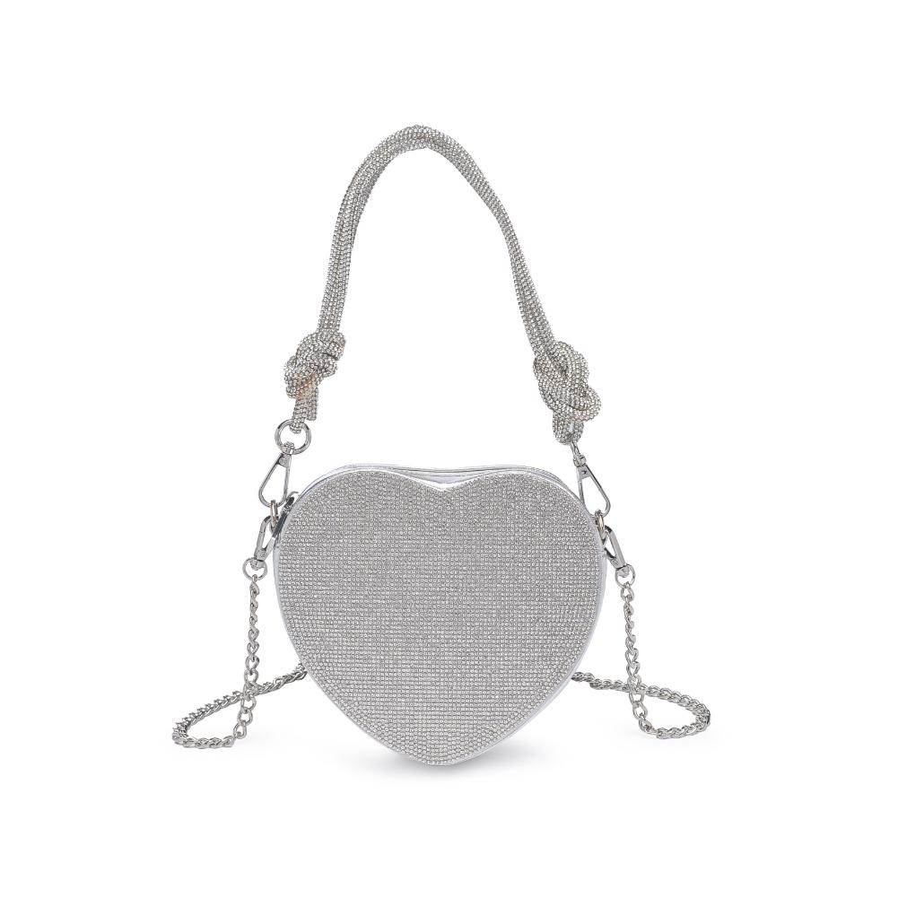 Woman wearing Silver Urban Expressions Corinne Evening Bag 840611191373 View 5 | Silver