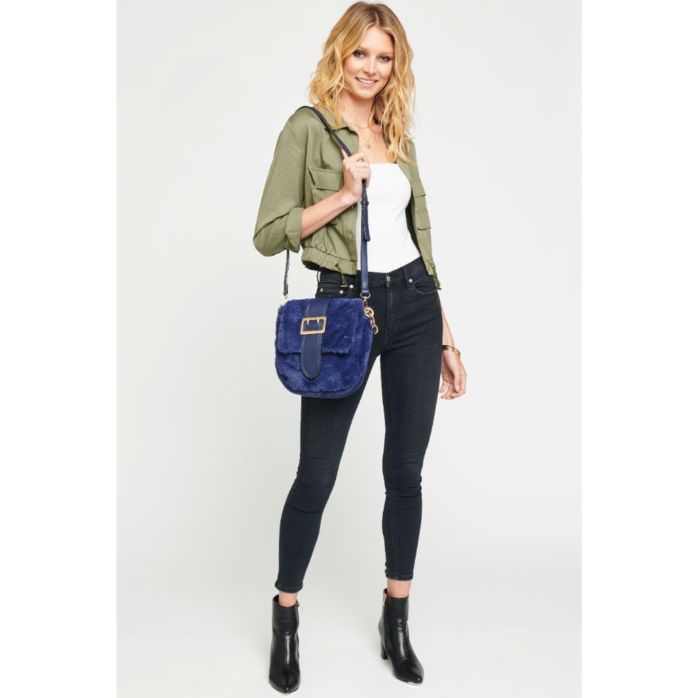 Woman wearing Navy Urban Expressions Sully Crossbody NA-840611154316 View 4 | Navy