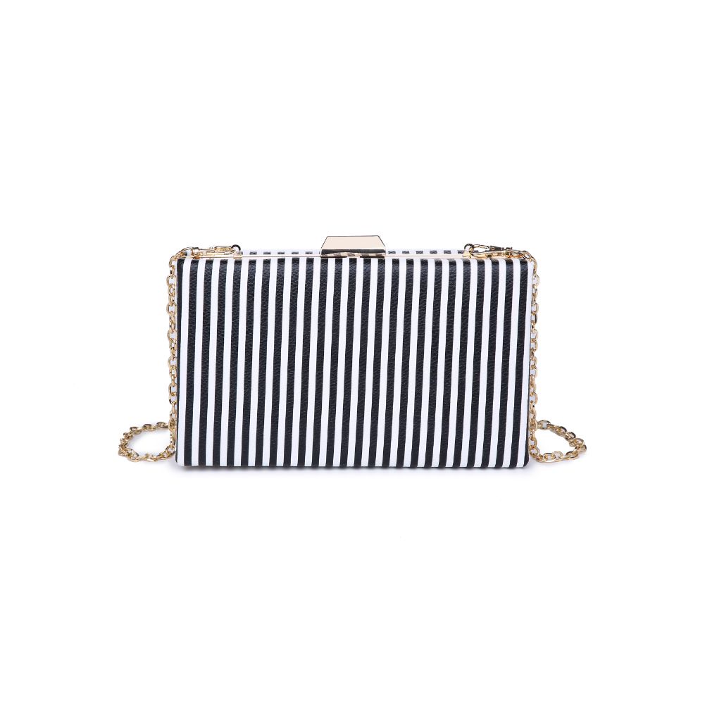 Product Image of Urban Expressions Malta Stripe Clutch NA-840611161055 View 3 | Black White