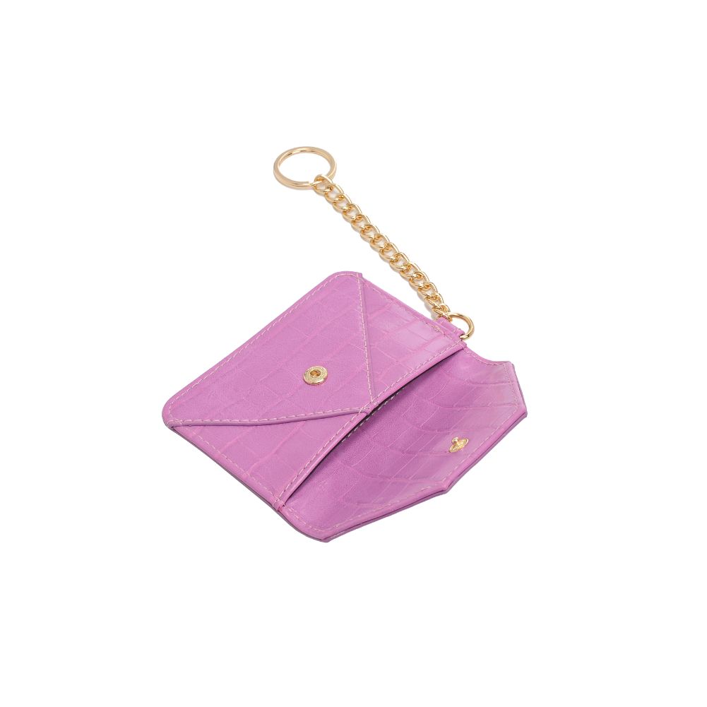 Woman wearing Lilac Urban Expressions Gia - Croco Card Holder 840611181800 View 9 | Lilac